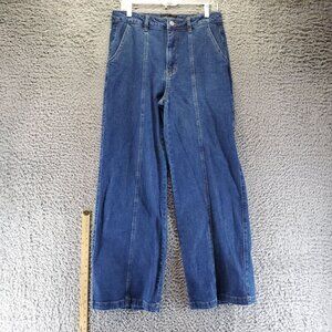 Fashion Nova Jeans Womens Size 11 Blue Wide-Leg High-Waist Stretch Denim